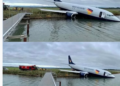 Boeing 737 misses the runway and ends up in lake (video)