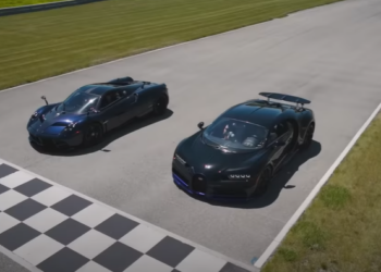 The Biggest Track Race Ever!!! Bugatti Chiron vs Pagani Huayra (video)