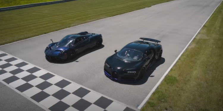 The Biggest Track Race Ever!!! Bugatti Chiron vs Pagani Huayra (video)