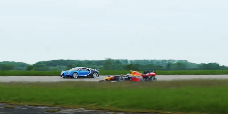 Formula 1 Red Bull vs Bugatti Chiron Drag Race (video)