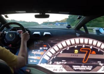 1250HP Lamborghini Huracan ”FLYING” on autobahn (video)