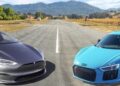 1700hp Twin Turbo V10 Audi R8 vs Tesla Model S Plaid (video)