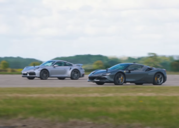 Ferrari SF90 vs Porsche 911 Turbo S -Drag Race (video)